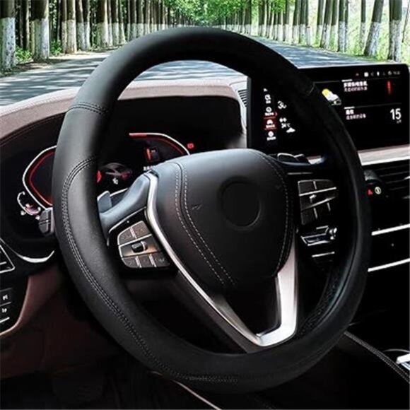 Car Steering Wheel Cover -Universal Car Accessory for Diverse Cars,Leather Cover - Picture 7 of 7